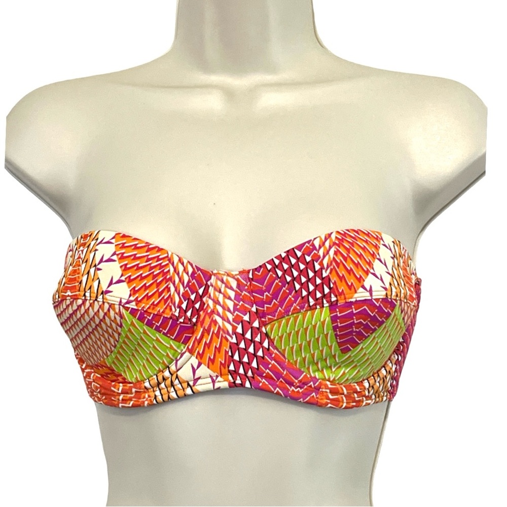 ECHO Design Havana Geo Print Underwire Bandeau Bikini Top, Multi-Colors, Medium